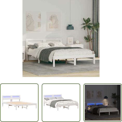 Letto in legno massello -  Struttura del letto Bianco 120 x 200 cm Pino massello