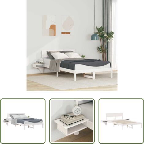 Letto in legno massello -  Struttura del letto Bianco 120 x 200 cm Pino massello