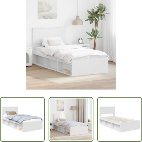 Letto in legno massello -  Struttura del letto Bianco 90 x 200 cm Pino massello