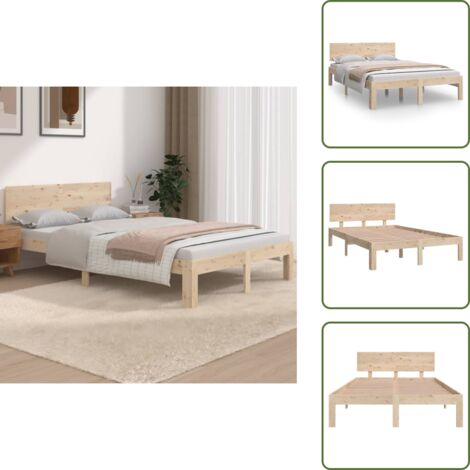 Letto in legno massello - vidaXL Giroletto in Legno Massello 120x190 cm Small Double - Letto moderno