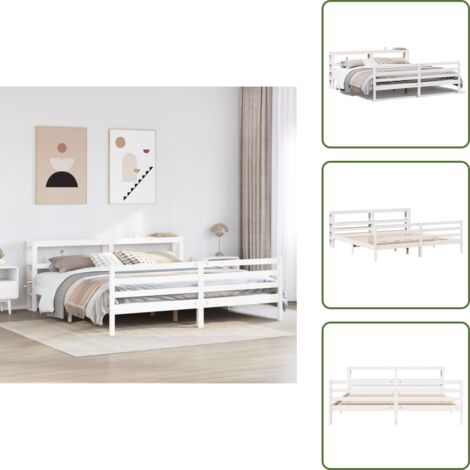 Letto in legno massello - vidaXL Giroletto senza Materasso Bianco 200x200 cm Legno Massello Pino - Letto con doghe in compensato