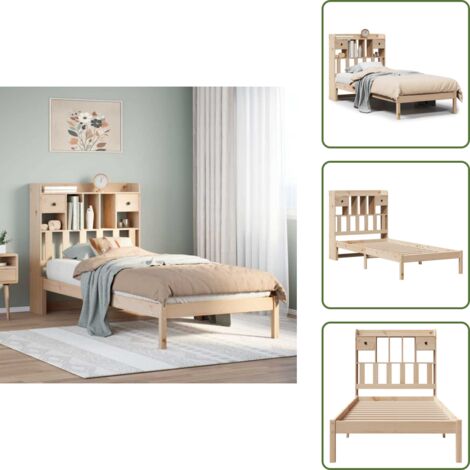 Letto in legno massello - vidaXL Letto Libreria senza Materasso 90x190 cm Legno Massello Pino - Letto con base a doghe