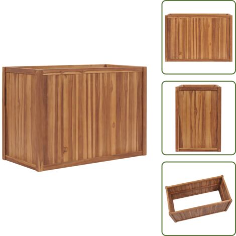 Letto in legno massello - vidaXL Letto Rialzato 100x50x70 cm in Legno Massello di Teak - Fioriera da balcone