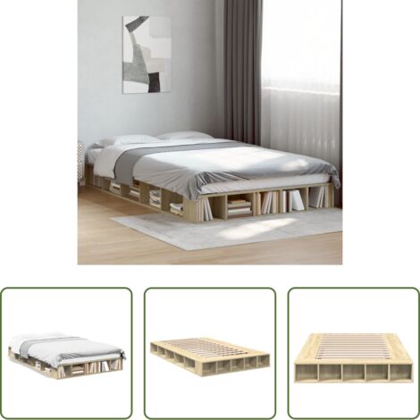 Letto in legno multistrato -  Giroletto Rovere Sonoma 120x200 cm in Legno Multistrato