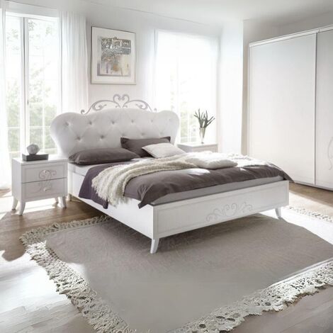 Letto in legno Pamuk colore bianco