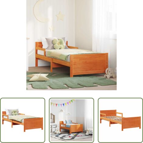 Letto in legno -  Struttura del letto con testiera Marrone cerato 80 x 200 cm