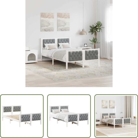 Letto in legno -  Struttura del letto Grigio chiaro 120 x 190 cm Pino massello