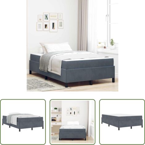 Letto in legno -  Struttura del letto Grigio scuro 120 x 200 cm Tessuto