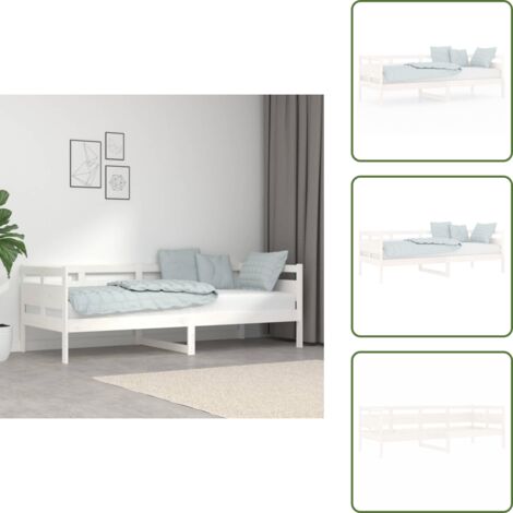 Letto in legno - vidaXL Dormeuse Bianca in Legno Massello di Pino 80x200 cm - Divano in legno