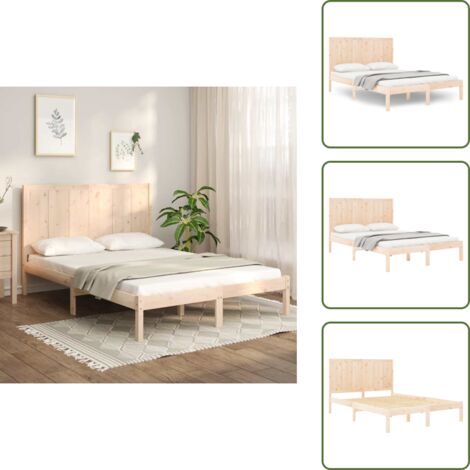 Letto in legno - vidaXL Giroletto senza Materasso 150x200 cm in Legno Massello di Pino -
