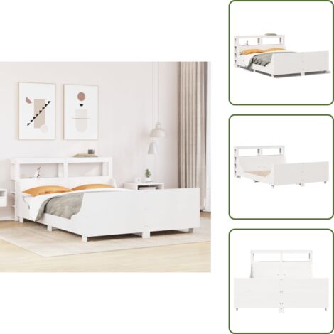 Letto in legno - vidaXL Letto senza Materasso Bianco 120x200 cm Legno Massello di Pino -