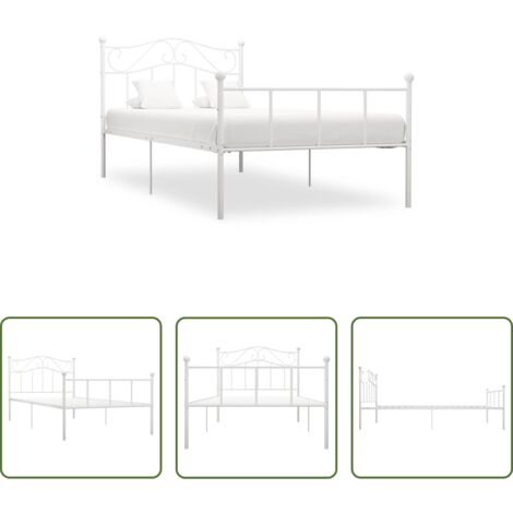 Letto in metallo -  Giroletto Bianco in Metallo 100x200 cm