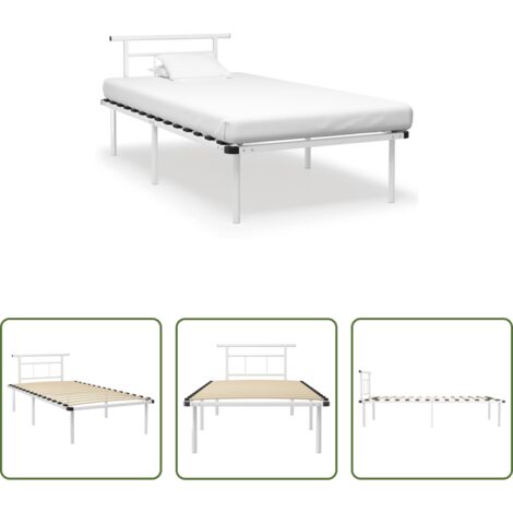 Letto in metallo -  Giroletto Bianco in Metallo 100x200 cm