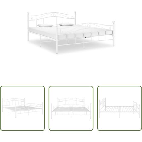 Letto in metallo -  Giroletto Bianco in Metallo 140x200 cm