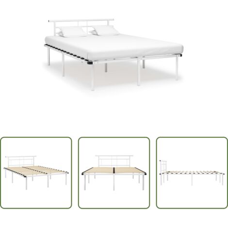 Letto in metallo -  Giroletto Bianco in Metallo 140x200 cm