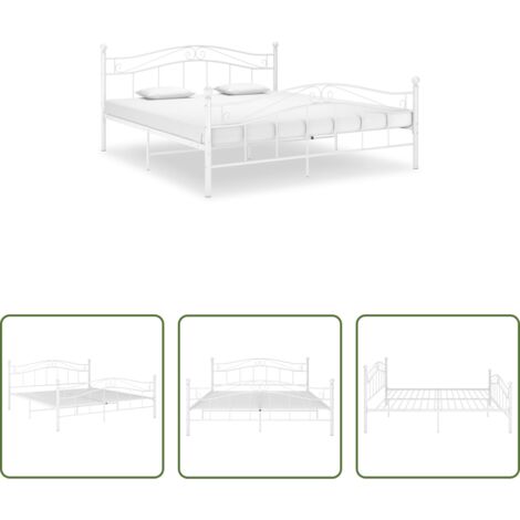 Letto in metallo -  Giroletto Bianco in Metallo 160x200 cm
