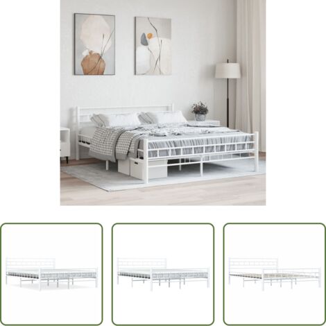 Letto in metallo -  Giroletto Bianco in Metallo 160x200 cm