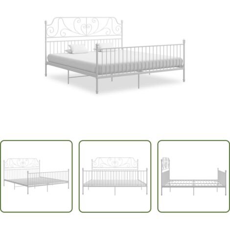 Letto in metallo -  Giroletto Bianco in Metallo 200x200 cm