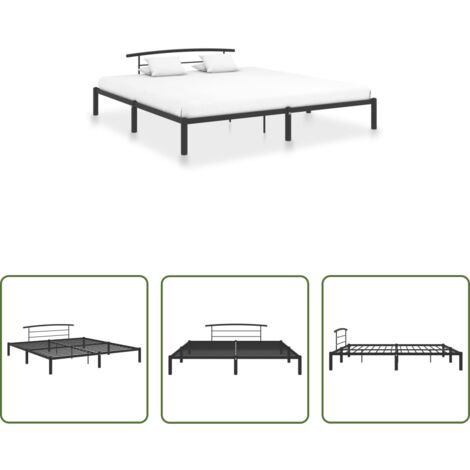 Letto in metallo -  Giroletto Nero in Metallo 180x200 cm