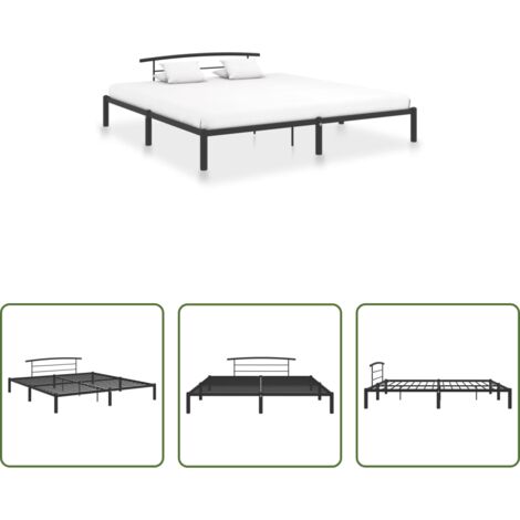 Letto in metallo -  Giroletto Nero in Metallo 200x200 cm