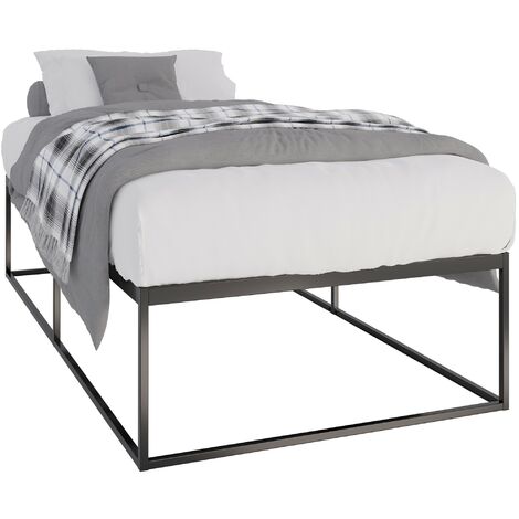 Letto in metallo Scala nero 200x100x46 cm