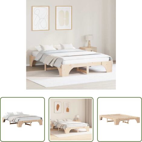 Letto in pino massello -  Struttura del letto Naturale 140 x 200 cm Pino massello