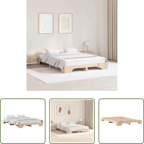 Letto in pino massello -  Struttura del letto Naturale 160 x 200 cm Pino massello