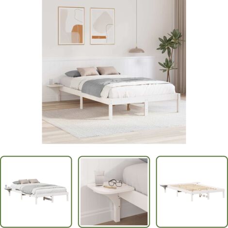 Letto in pino -  Struttura del letto Bianco 120 x 190 cm Pino massello