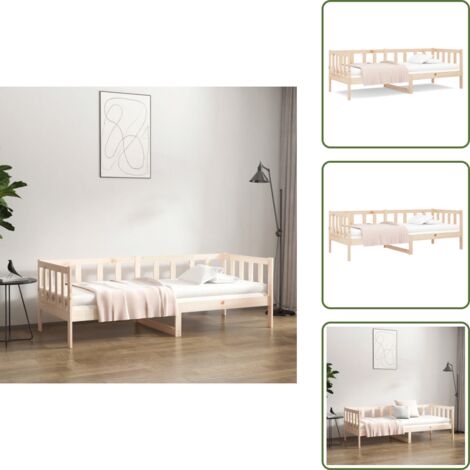 Letto in pino - vidaXL Dormeuse senza Materasso 80x200 cm in Legno Massello di Pino - Letto con sponde