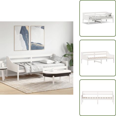 Letto in pino - vidaXL Dormeuse senza Materasso Bianca 80x200 cm Legno Massello Pino -