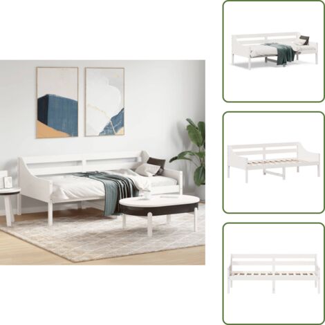 Letto in pino - vidaXL Dormeuse senza Materasso Bianca 90x190 cm Legno Massello Pino -