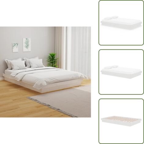 Letto in pino - vidaXL Giroletto Bianco in Legno Massello 120x200 cm -