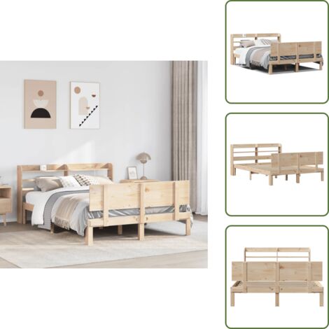 Letto in pino - vidaXL Giroletto con Testiera 120x190 cm in Legno Massello di Pino -