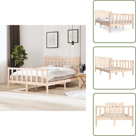 Letto in pino - vidaXL Giroletto in Legno Massello 140x200 cm -