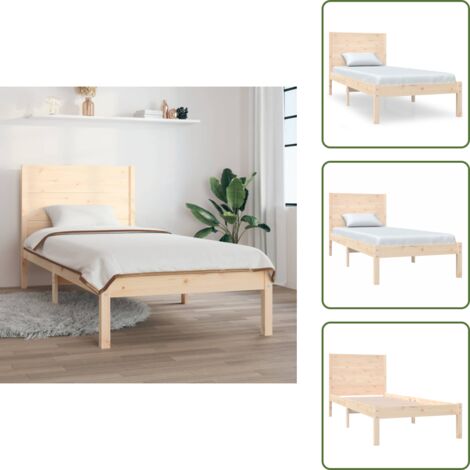Letto in pino - vidaXL Giroletto in Legno Massello 90x190 cm Single -