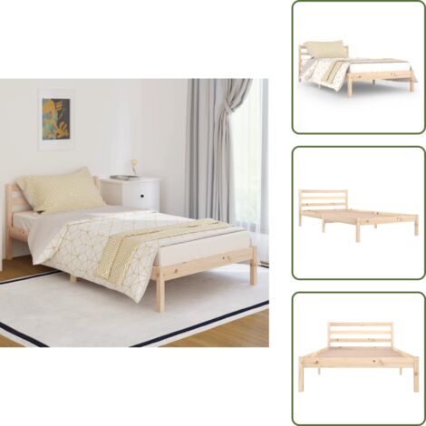 Letto in pino - vidaXL Giroletto in Legno Massello di Pino 100x200 cm -