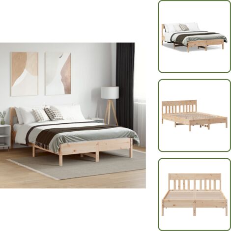 Letto in pino - vidaXL Giroletto senza Materasso 160x200 cm in Legno Massello di Pino -