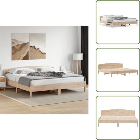 Letto in pino - vidaXL Giroletto senza Materasso 180x200 cm in Legno Massello di Pino -