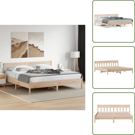 Letto in pino - vidaXL Giroletto senza Materasso 180x200 cm in Legno Massello di Pino -