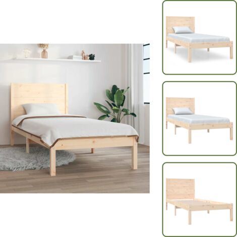 Letto in pino - vidaXL Giroletto senza Materasso 90x200 cm in Legno Massello di Pino -