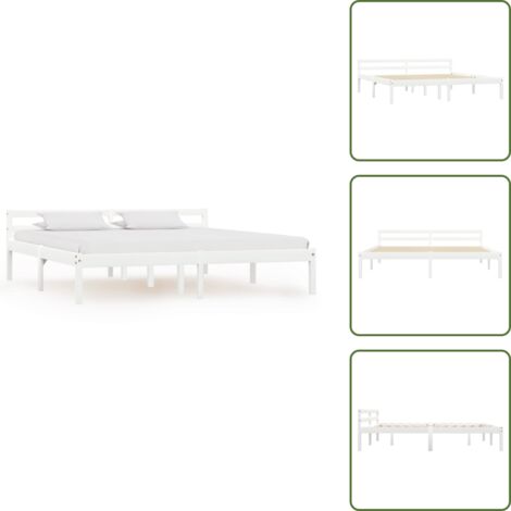 Letto in pino - vidaXL Giroletto senza Materasso Bianco 160x200 cm in Legno di Pino -