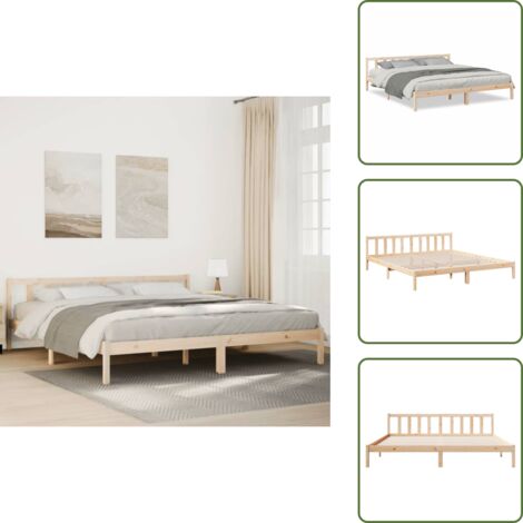 Letto in pino - vidaXL Letto Extra Lungo senza Materasso 180x210 cm in Legno di Pino -