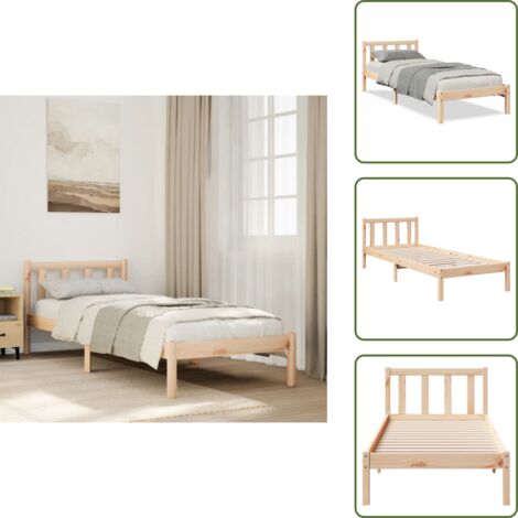 Letto in pino - vidaXL Letto Extra Lungo senza Materasso 90x220 cm in Legno di Pino -