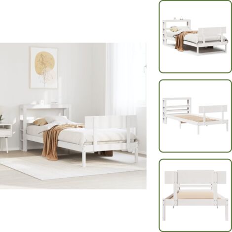 Letto in pino - vidaXL Letto senza Materasso Bianco 75x190 in Legno Massello di Pino -