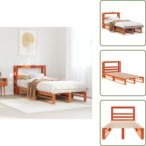 Letto in pino - vidaXL Letto senza Materasso Marrone Cera 100x200 cm in Legno di Pino -