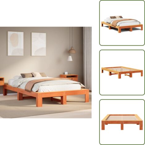 Letto in pino - vidaXL Letto senza Materasso Marrone Cera 120x190 cm in Legno di Pino -