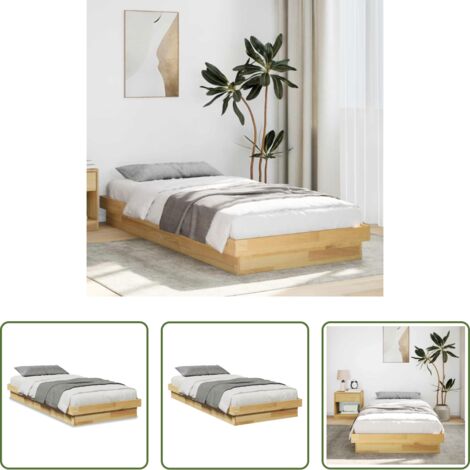 Letto in rovere -  Struttura Letto Senza Materasso 100x200 cm in Legno di Rovere