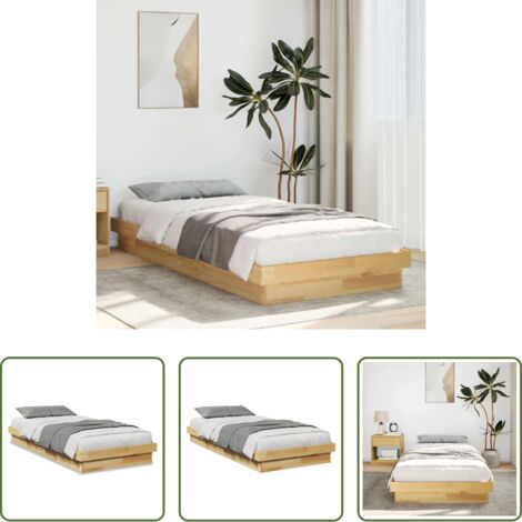 Letto in rovere -  Struttura Letto Senza Materasso 75x190 cm in Legno di Rovere