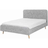 Colmar Beliani Letto Matrimoniale in Tessuto Grigio 160x200cm