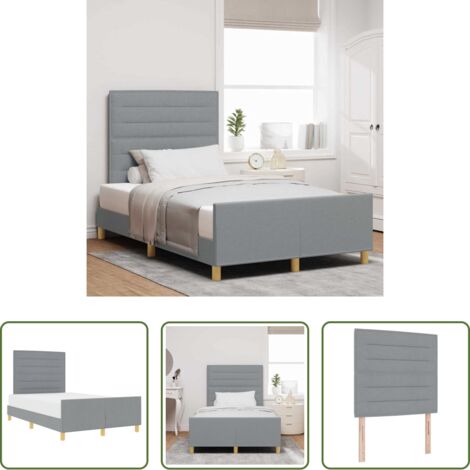 Letto in tessuto -  Struttura del letto Grigio chiaro 120 x 200 cm Tessuto